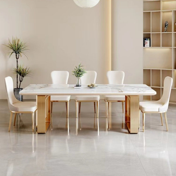 Orren Ellis Light luxury modern simple rectangular home dining table